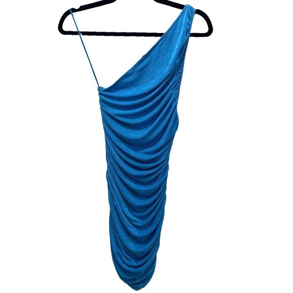 Lioness The Goddess Mini Dress XS Teal Blue Shimmer - Picture 5 of 12